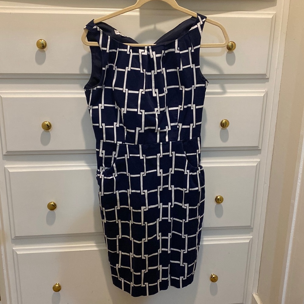 Jones Studio Navy and White Dress